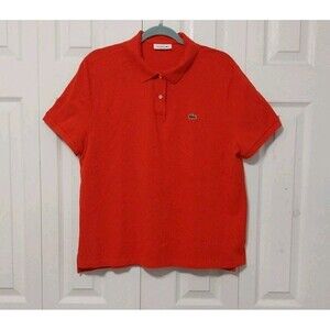 Lacoste Polo Shirt Short Sleeve Regular Fit Alligator Logo Red Sz 48 Mens Medium